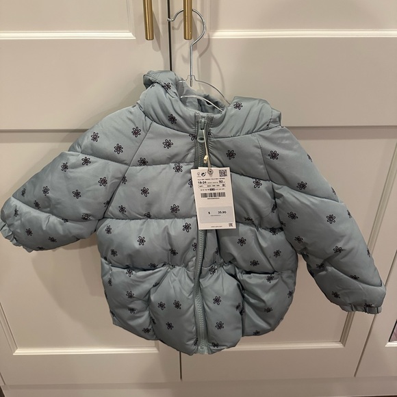 Zara Jackets & Coats Zara Baby Girls Floral Puffer Jacket Nwt
